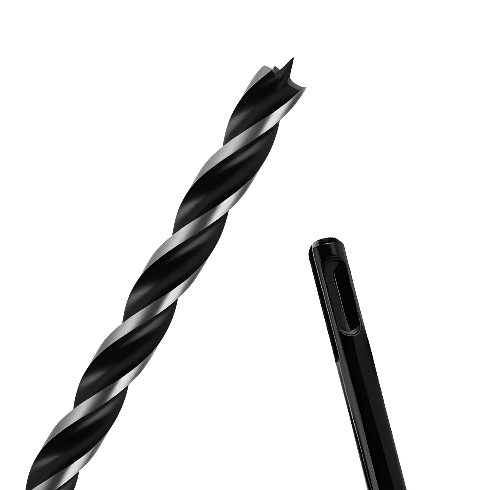 Photo 1 of 1/2" x 9" Auger Drill Bit with SDS Plus Shank for Wood,Tri Flute Ship Auger Long Drill Bit for Soft and Hard Wood,Tree Stump,Plastic,Drywall and Composite Materials