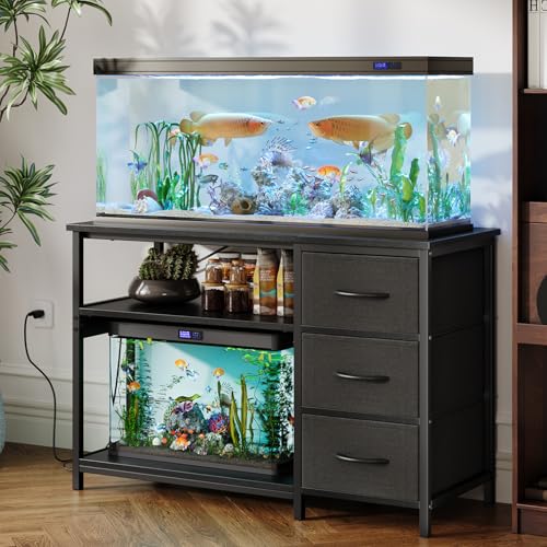 Garvee 55-75 Gallon Aquarium Stand, Heavy Duty Fish Tank Stand with Drawers & S…