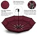 EEZ-Y Travel Umbrellas for Rain - Wind Resistant w/Open Close Button - Marsala