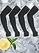Boao 8 Pairs Unisex Arm Sleeves UV Sun Protection Cooling Sleeves for Driving Jogging Golfing Riding Outdoor Activities (Black)
