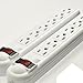 Digital Energy 2-Pack 6 Outlet Power Strip 450J Surge Protector with 3 Foot Extension Cord (White)