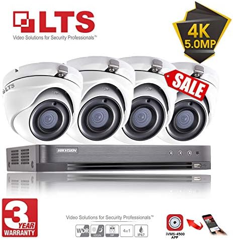 Hikvision 8MP 5MP 4MP CCTV Security System DVR 8CH 3x Surveillance Cameras DS-2CE56H1T-ITM 4K Resolution DS-7204HUHI/K1 DVR + NO HDD