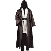 Forwacos Adult Tunic Costume for Jedi Outfit Skywalker Halloween Cosplay Costume Hooded Robe Cloak Full Set Uniform