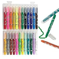 Super Doodle Gel Crayons - 24 Colors Twistable Washable Super Crayons for Kids and Adults - Silky Smooth Slick Watercolor Crayon Coloring Set