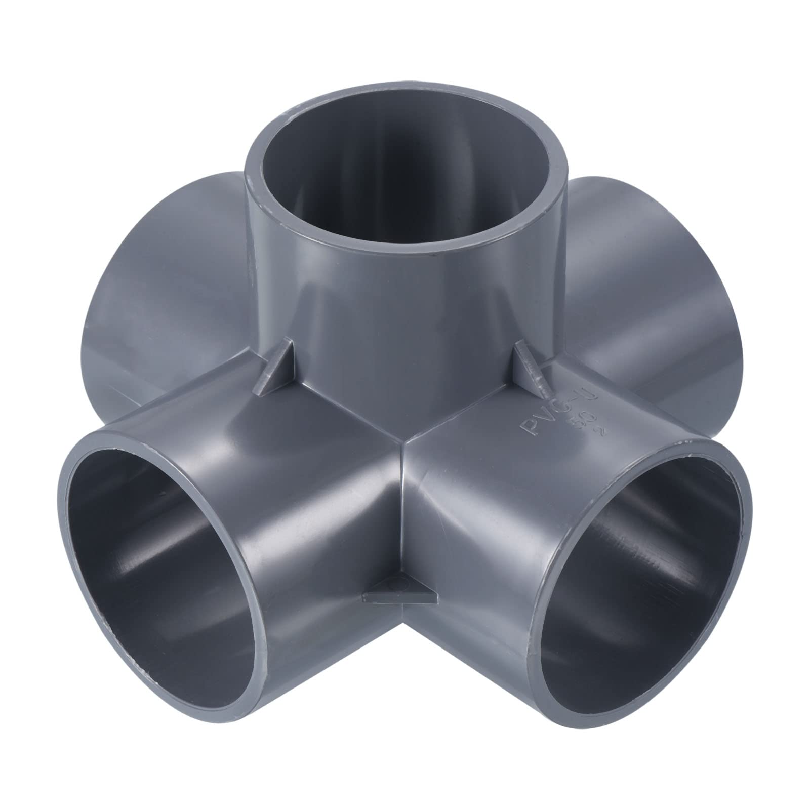 PATIKIL 2" 5 Way Elbow Pipe Fittings UPVC, 1 Pack Joint Coupling Pipe Adapter for Pipe Connection, Gray — image 1