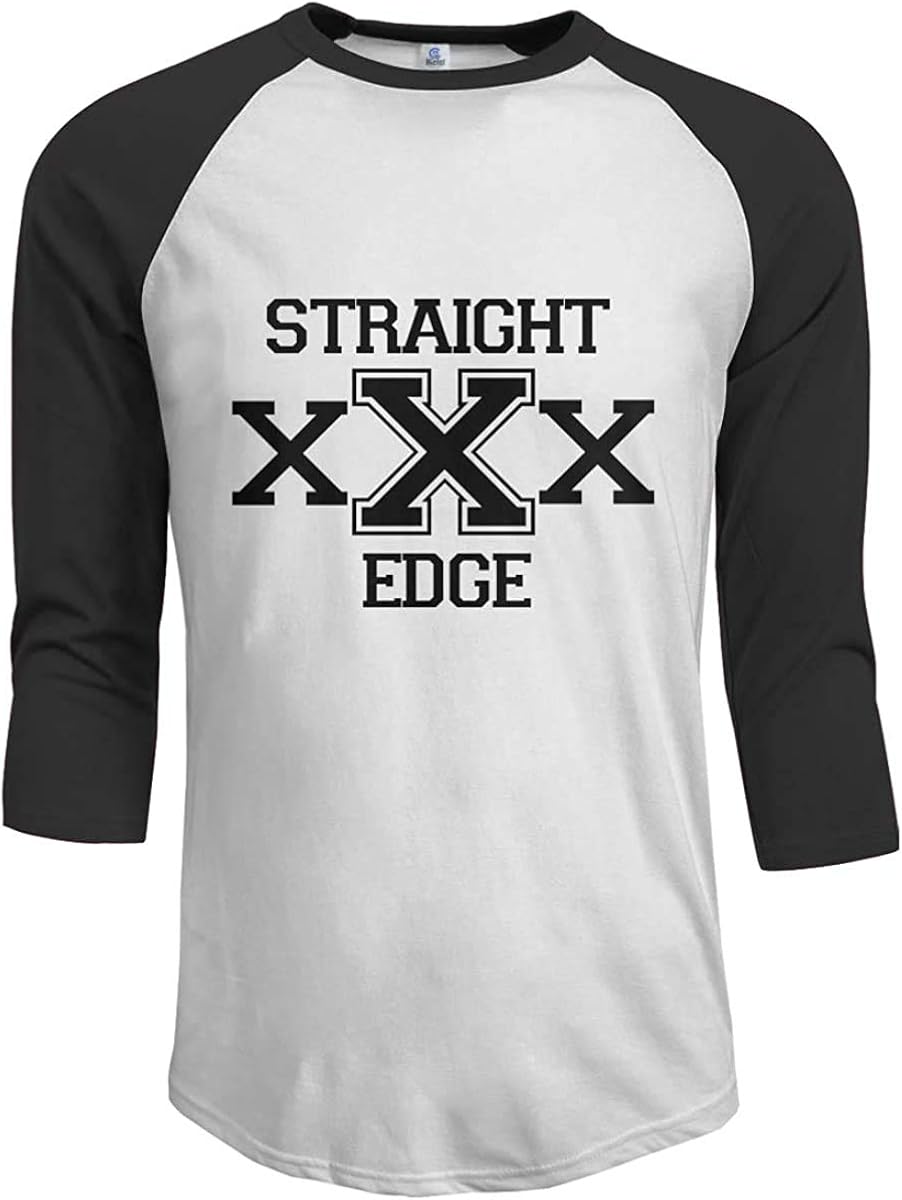 Men's Raglan TShirt Straight Edge Logo Half Sleeve Baseball tee