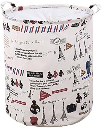 SYROVIA™ Collapsible Laundry Basket Hamper Waterproof Coating Cylindrical Storage Basket with Drawstring Closure and Handles For Bedroom Nursery Dorm Closet