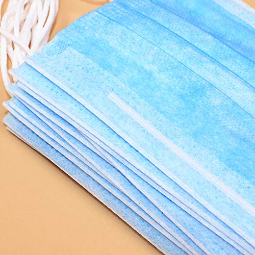 50pcs Surgical Disposable Face Mask,Three Layer Face Dust Earloop, Medical Mouth Flu Mask, Blocking Dust Air Pollution Flu Protection, Breathable and Comfortable, Daily Cold Protectio (Sky Blue) - Thumbnail 4