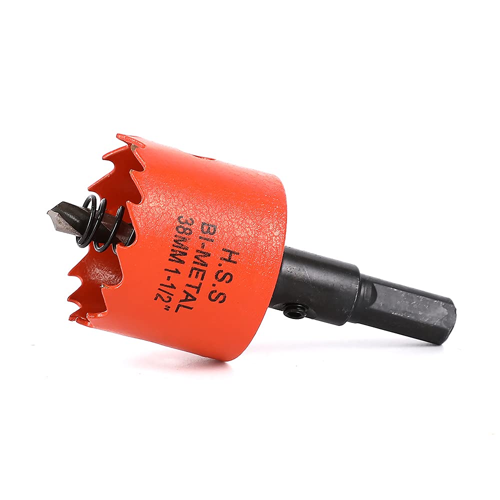 Dribotway 38mm 1-1/2'' Bi-Metal Hole Saw Drill Bit, High Speed Steel for Cutting Circular Holes in Wood, Plastic, Plywood, and Metal