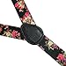 CTM Women's Elastic Floral Print Suspenders, Black