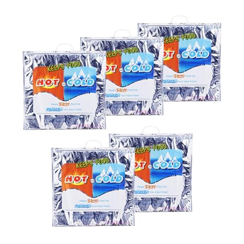 Superio Hot and Cold Insulated Bags for Food Delivery, Grocery Shopping Bags, Food Storage for Hot and Frozen Food for Travel, Disposable Cooler Bag, Reinforced Thermal Lunch Bag (5, 20"x5.5"x19") at Amazon