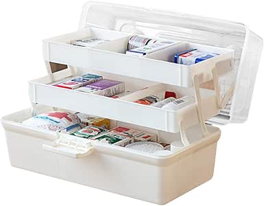 Baffect Caja de Medicina Caja de plástico médica de 3 Pisos Caja de