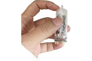 TPHRAVAL Nixie tube clock glow tube IN14 voice chime, WIFI timing, 12/24 hours switching, black walnut base, brightness auto-sensing adjustment, desktop decorative gift (In14 single tube) (In14 Single Tube)