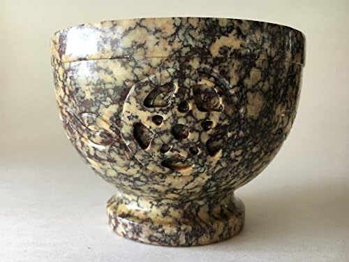 NAI Soapstone Incense Burner Bowl/Smudge Pot/Wicca Ritual Offering Bowl Celtic Knot W/Pentacle 4" W x 3" H SOB14
