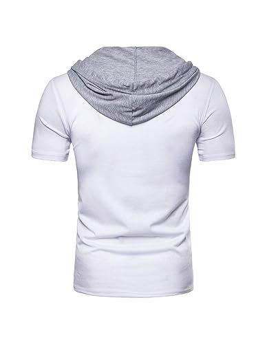 Kimiee Men's Short Sleeve Hoodie T-Shirt Casual Slim Fit Workout