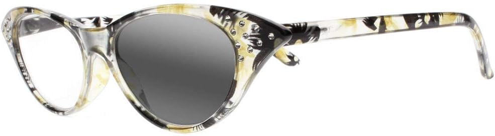 New Women Luxury Rhinestone Cat Eye Transition Photochromic Reading Glasses