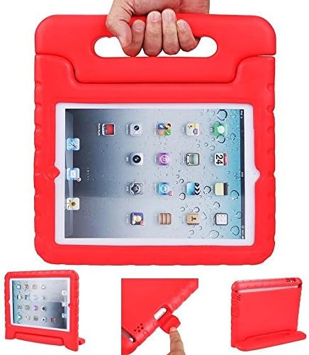 iPad air 2 cases, ANZOL lightweight shockproof cover case with handle stand for kids for Apple iPad air 2(Red)