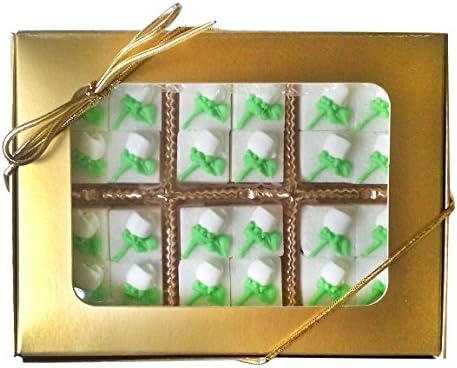 White Rose Buds Decorated Sugar Cubes (24 pc)