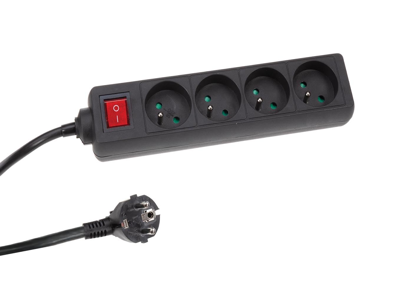 Perel EB4BLNS 4-Way Socket with Switch