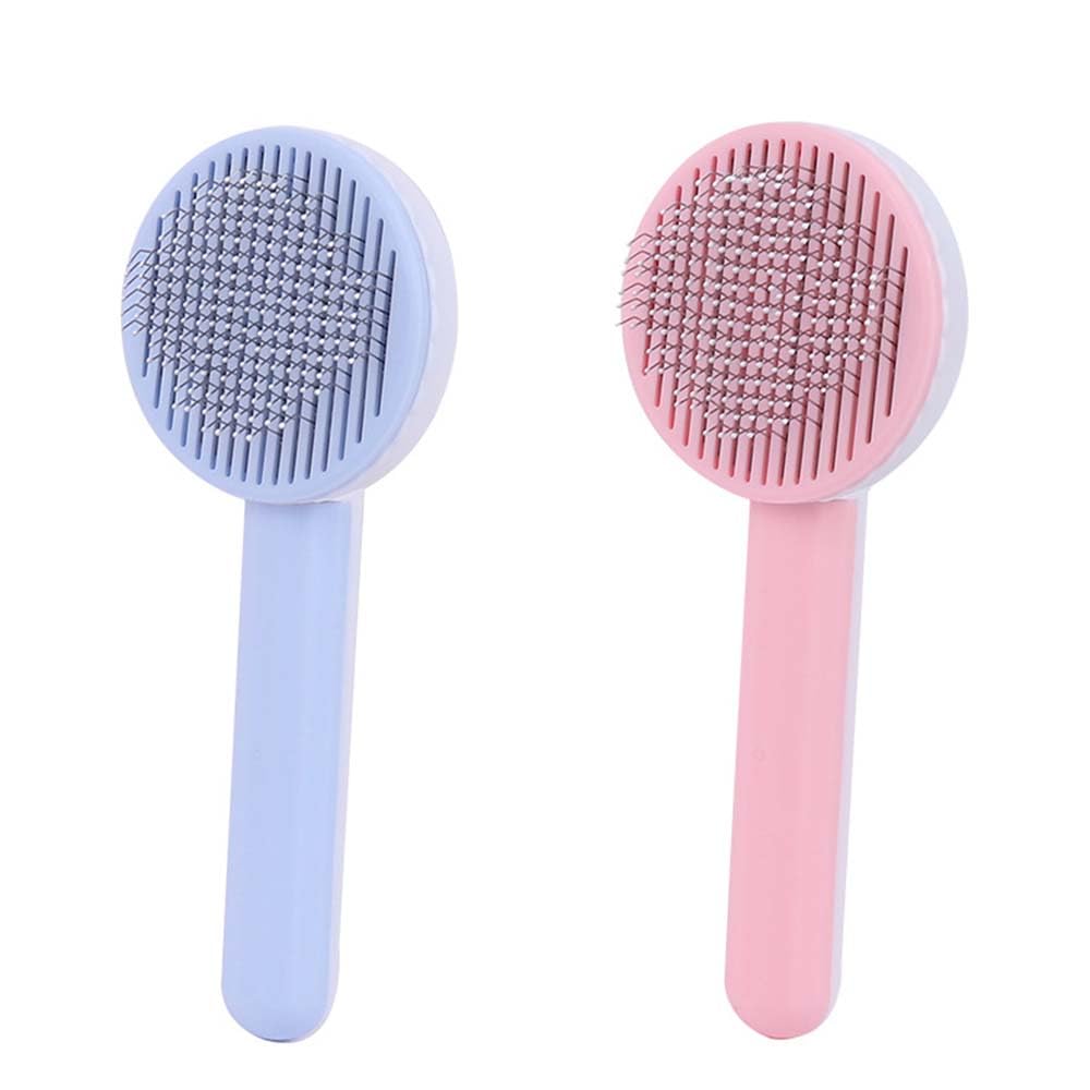 2 Packs Massage Comb Cat Grooming Brush Grooming Comb Cat Brushes for Short Long Hair Haired Cats Puppy Kitten Self-cleaning Massage Combs to Remove Loose Undercoat Mats Tangled Hair