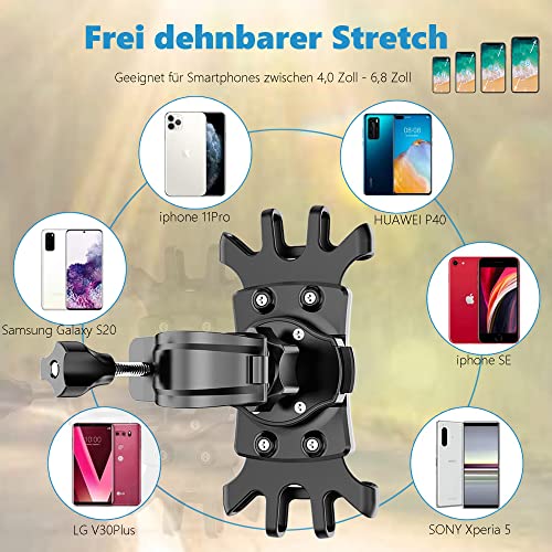 Aunsuy Handyhalterung Fahrrad, Universal Handyhalterung Motorrad 360°Drehbare Anti-Vibration Handyhalter Fahrrad für iPhone 13 Pro Max/12/11/X/XR/XS MAX, Samsung Galaxy S20 für 4,0-6,8 Zoll Handys