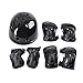 Weanas Kids Youth Adjustable Sports Protective Gear Set, Safety Pad Safeguard (Helmet Knee Elbow Wrist Pads) (Black, XS)