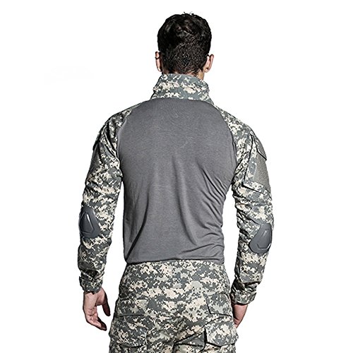 FARMSOLDIER Tactical Airsoft Shirt Military BDU Combat shirt with Elbow