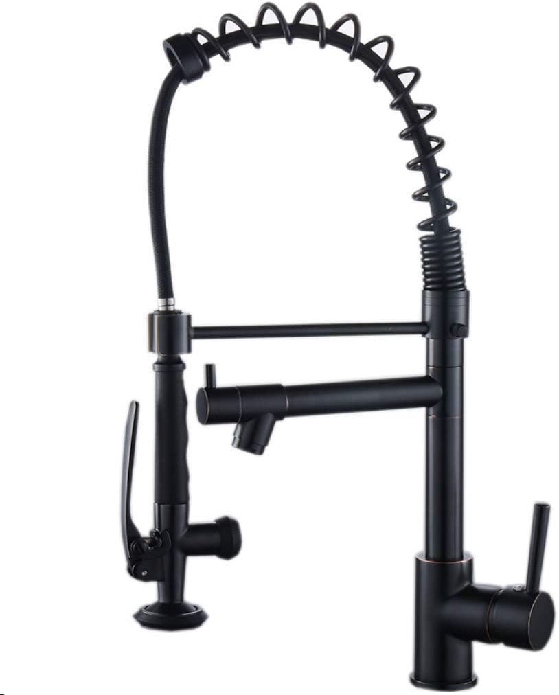 GROHES Led Faucet Aerator Light Rgb Light Good Build Quality Monobloc Kitchen Sink Mixer Tap,Swivel &Spring Spout Pull Out Bar Taps Oil Rub Black