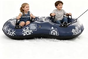 Snow Tubes Inflatable for Sledding Adults: GEMGO 67" Double Rider Sleds for Adults Heavy Duty with Tow Line, Towable Snow Sled Thickened Bottom Winter Gift Outdoor