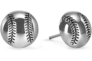 GIMMEDAT Sports Stud Soccer, Volleyball, Softball, Tennis Basketball, Baseball, Football Earrings Jewelry Girls Women Mom Player Fan Gift