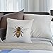 HGOD DESIGNS Bee Pillow Cover,Decorative Pillow Bees Watercolour Drawing Pillow Cases Cotton Linen Outdoor Indoor Square Cushion Covers for Home Sofa Couch 18x18 inch Yellow