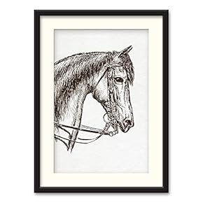 Black Paper Framed Canvas Wall Art for Living Room, Bedroom Horse Theme Canvas Prints for Home Decoration Ready to Hanging - 23x31 inches