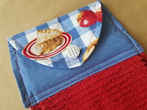 Apple Pie Hanging Kitchen Towel, Americana Button Top Kitchen Linens, Vintage Inspired Kitchen Decor, Baking Themed, Diner Themed Kitchen, Americana Kitchen Theme, Rustic Country Kitchen Linens