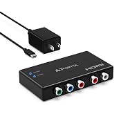 Portta Component to HDMI Converter, YPbPr RGB + R/L Audio to HDMI v1.3 Converter Adapter Support 1080P 2 Channel LPCM for HDTV PS2 PS3 HDVD Player Wii Xbox