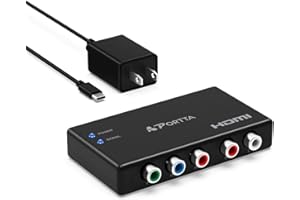 Portta Component to HDMI Converter, YPbPr RGB + R/L Audio to HDMI v1.3 Converter Adapter Support 1080P 2 Channel LPCM for HDT