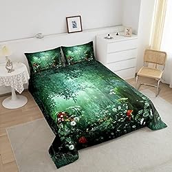 Erosebridal Magic Comforter Set Twin Size, Mushroom