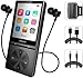 16GB MP3 Player with Bluetooth, Portable Music Player with FM Radio/Voice Recorder Metal Body with Armband for Sport, Support Up to 128GB (Black)