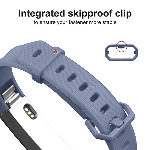image for UMTELE Compatible with Fitbit Alta Bands, Soft Wristband with Metal Bu