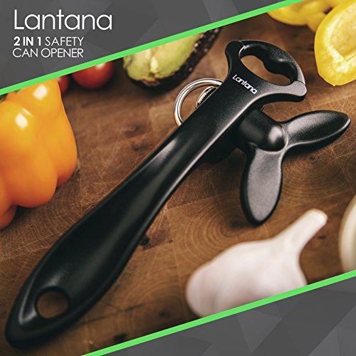 Can Openers For Seniors Lantana Can Opener (Smooth Edge/Safety) With Bottle Opener - Hand Held Soda Can Opener