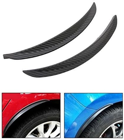 Auto Surfer Mud Guard Carbon Fiber Style Fender Flare Wheel Lip Body Flap (Set of 2) For Cars