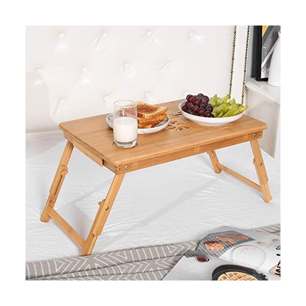 Homfa-Bamboo-Laptop-Table-Adjustable-Folding-Radiating-Table-5-Level-Bed-Tray-with-Drawer Homfa Bamboo Laptop Table Adjustable Folding Radiating Table 5 Level Bed Tray with Drawer