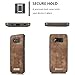 Samsung Galaxy S8 Plus Leather Wallet Phone Case Magnetic Detachable Case with Card Slots Cash Compartment Brown