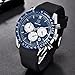Mens' Watches Chronograph Sport Watch Waterproof Date Quartz Wrist Watch in Black Silicone Band