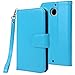 Moto X (2nd Gen) Case, Moto X2 Case, Style4U Premium PU Leather Stand Wallet Flip Case with ID Credit Card/Cash Slots Moto X 2nd Gen 2014 Release + 1 Stylus/1 Screen Protector [Blue]