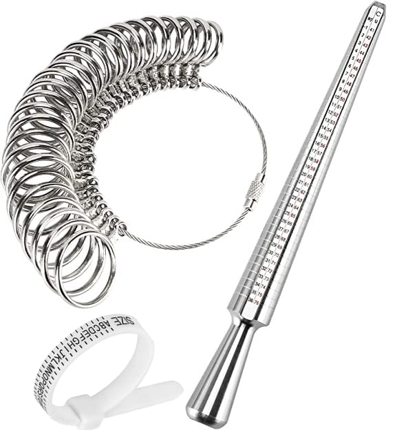 ENNIYU Ring Measurement Tool, Ring Sizer UK Measure Scales Kit Tools for Measuring Rings Diameters, Finger Gauge Jewellery Sizing Tools UK Sizes A-Z for Women