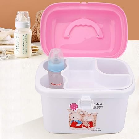 Amazon Co Jp 哺乳瓶乾燥ラック 哺乳瓶収納ラック 防塵カバー付きベビー食器オーガナイザーキッチンキャビネットオーガナイザー用の安全な環境材料 Pink おもちゃ