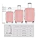 Fochier 3 Piece Expandable Spinner Luggage Set Hard Shell Lightweight Suitcase Rose Gold