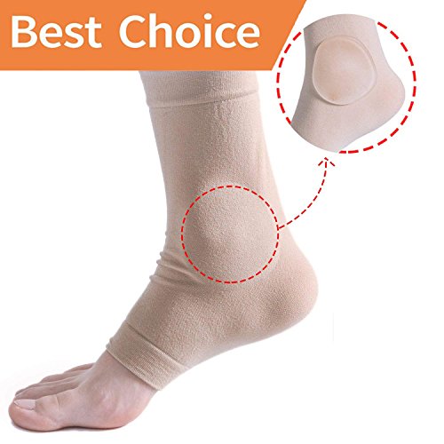 Povihome Elasticated Malleolar Sleeve with Two Gel Pads for Ankle Bone Cushioning & Protector