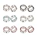 TOPBRIGHT 6 Pairs Rhinestone Crystal Screw Surgical Steel Tunnels Ear Expander Plugs Piercing Gauges
