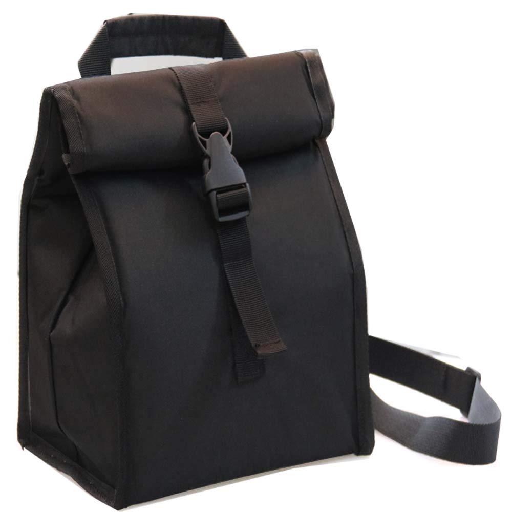 Photo 1 of ZM-YOUTOO Insulated Foldable Lunch Bag With Ajustable Strap- Lightweight Portable Lunch Box for Men, Women, Office, Work, Picnic, Hiking and Beach (Black(Hard Fabric))